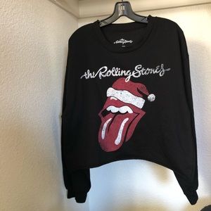 The Rolling Stones Santa Hat Crop Sweatshirt